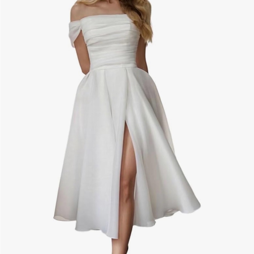 Off-Shoulder White Dress